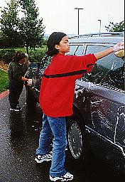 Kids help at carwash fundraiser